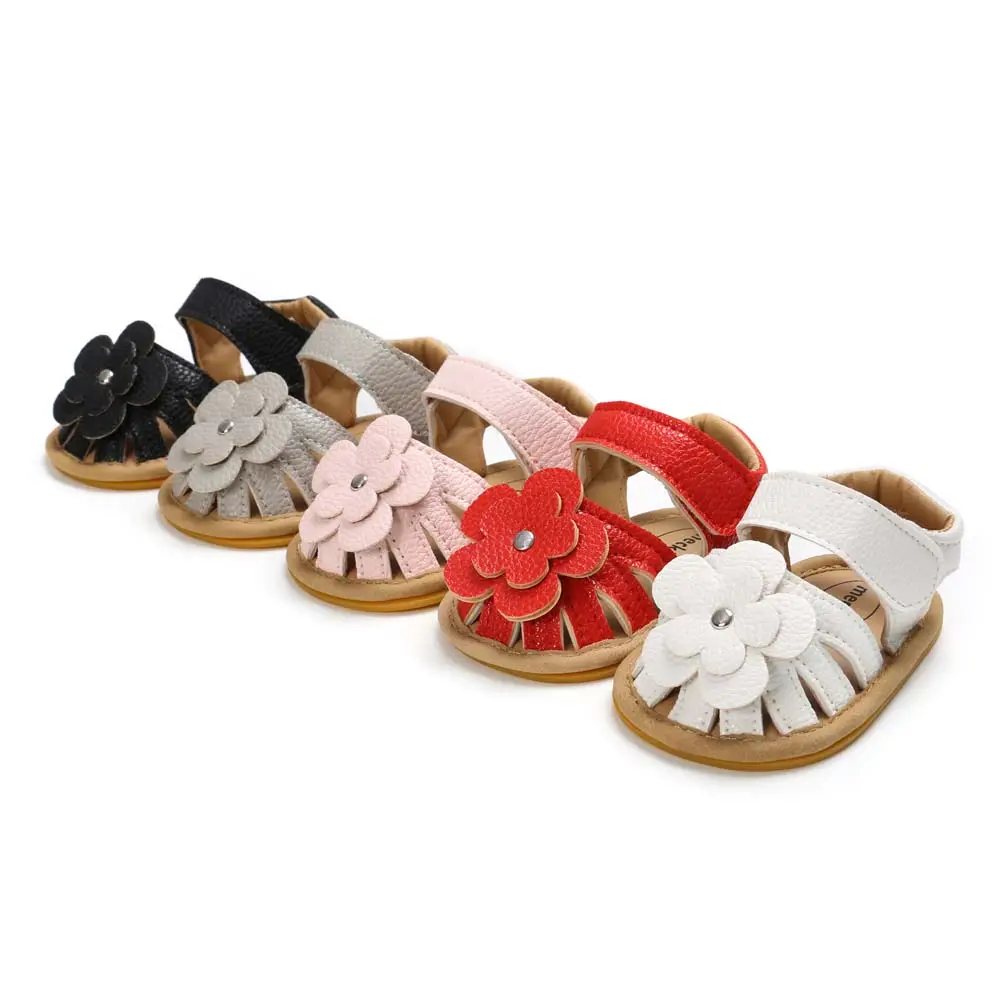 Zomer Rubberen Zool Bloemenontwerp Baby Anti-Slip Peuter Meisje Baby Sandalen & Slippers Schoenen