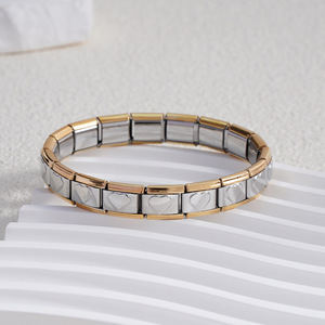 Modular Bracelet Stainless Steel Heart Pattern Unisex Jewelry DIY Accessory - Product Image 2