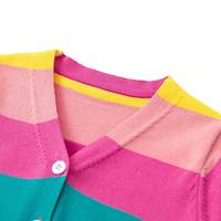Suéter personalizado niños cárdigan niños fiesta invierno otoño Color bloqueo tiras manga larga Niño niña prendas de punto Europa y América