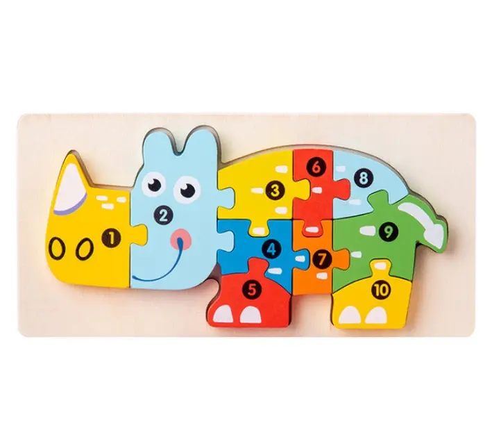 Ruunjoy Wooden Toddler Puzzles for Kids Montessori Toys for Toddlers 2 3 4 Years Old Wooden Puzzle for Toddler Dinosaur Toy