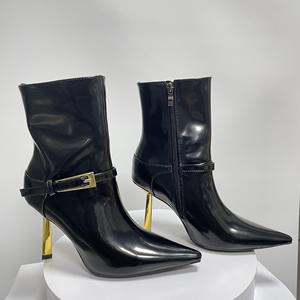 Stivaletti da Donna di Alta Qualità, Nuovi per l'Inverno, con Tacco Spesso, Casual, Versatili, Retrò con Fibbia - Product Image 5