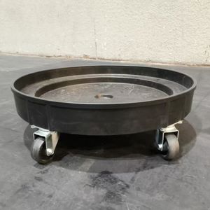 Schwerer Stahlrahmen Easy Roll Lbs 5 Räder Lenk rollen 55 Gallonen runder Kunststoff-Öl trommel wagen - Product Image 3