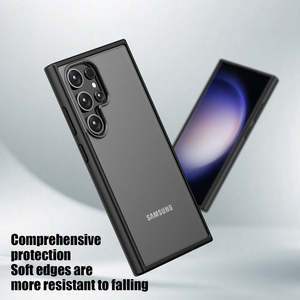 Pour <span class=keywords><strong>Samsung</strong></span> <span class=keywords><strong>Galaxy</strong></span> S24 <span class=keywords><strong>Ultra</strong></span> Transparent Hybride Étui En Silicone S24 Plus Pare-chocs Clair Mat Antichoc Armure Couverture Rigide - Product Image 4