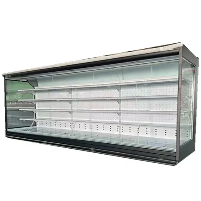 new design Supermarket upright fruit and vegetable air cooling refrigerator