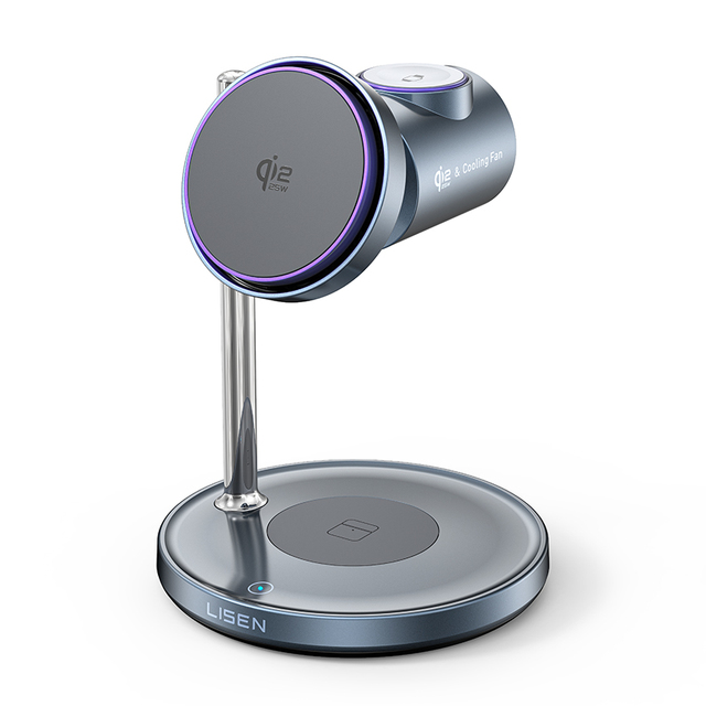 LISEN Qi2.2 Certified 25W Fast Magnetic Wireless Charger 3 in 1 Charging Station Stand for iPhone 17 16 Pro Max Watch AirPods