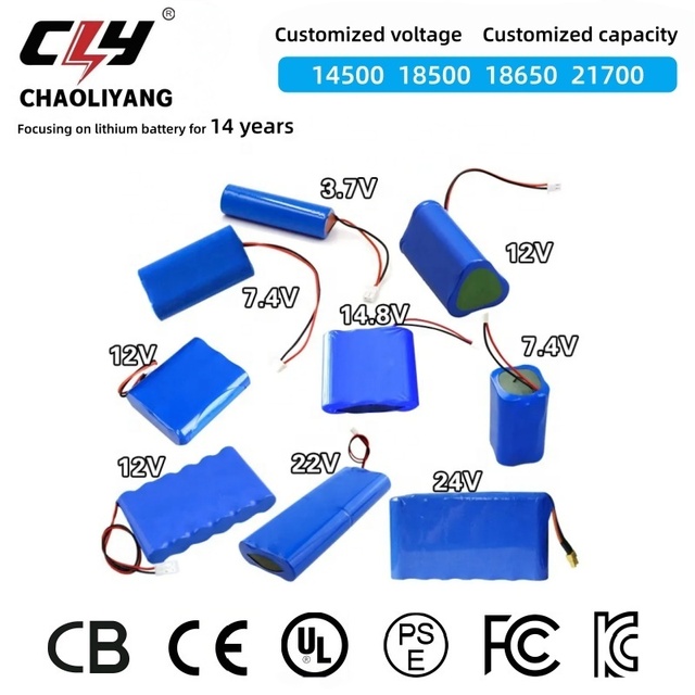Customized Lithium-ion Battery Pack 3.7V 7.4V 10.8V 11.1V 12V 14.8V 18650 21700 Li-Ion Rechargeable 18650 Lithium Battery Pack