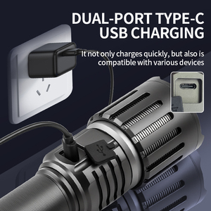 Không thấm nước mạnh mẽ Torch ánh sáng 900,000 lumen sáng USB <span class=keywords><strong>flash</strong></span> ánh sáng cao Powered Led đèn pin cho cắm trại đi bộ đường dài - Product Image 3