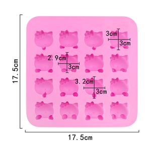 Molde de silicona antiadherente de 16 cavidades con diseños de gatitos, caras de cerdo y patos para chocolate, repostería y <span class=keywords><strong>fondant</strong></span> - Product Image 2