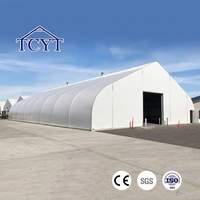 Tente de réception robuste à toit arqué en aluminium et PVC, grande, résistante au vent, pour entrepôt industriel, avion, extérieur