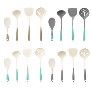 Silicone Spatula Set 4 Pieces Food Grade Heat Resistant Non Stick Cooking <b>Utensils</b> For Stir Fry Soup Ladle Kitchen Tools - Product Image 5