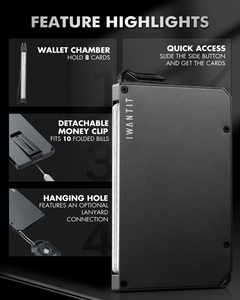 Thumbs-Up Fabrikant Oem & Odm Slanke Designer Kaarthouder Rfid & Nfc Blokkerende Metalen Aluminium Portemonnee Met Geldclip - Product Image 5