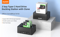 MAIWO Dok Hard Drive eksternal, stasiun Dok Clone HDD SATA 2.5 "/3.5" Dual Bay USB-C K3082C