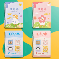 Cuaderno Espiral Creativo ZX con Diseño de Dibujos Animados, Papel A5, Cuaderno para Estudiantes de Primaria, Diario con Cuadrícula Tian Zi, Escritura en Chino
