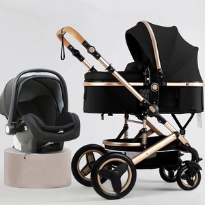 Poussette bébé en métal avec siège panier, position assise et allongée, bidirectionnelle, haute position, pliable, pour nouveau-né, quatre roues, capacité de charge 15 kg - Product Image 6