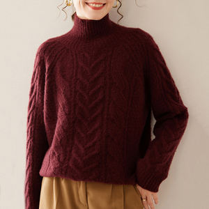 Jxwatcher Vente en gros de manteaux en cachemire pur tricotés chauds et épais pour femmes, logo personnalisé, mode d'hiver, femmes, 100% cachemire, pull <span class=keywords><strong>moche</strong></span> - Product Image 6