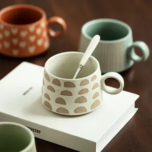 Egrand 수제 맞춤형 세라믹 컵 일본식 도자기 핸드 밀크 주전자 가정용 찻잔 커피 머그