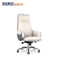 Chaise de bureau ergonomique pivotante en cuir à dossier moyen EGROspace Meeting Staff Executive