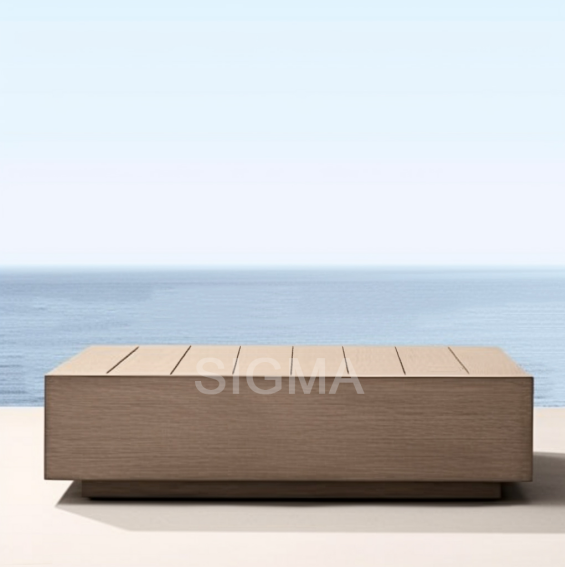 2024 Minimalism Designer Modern Hotel Exterior Outdoor Villa Patio Teak Solid Wood Sofa Set Furniture Luxury
