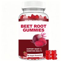 Gummies de Betterave Personnalisées à Marque Privée – 60 Compléments Végétaliens pour Soutenir la Santé Cardiaque et Digestive, et Riches en Antioxydants