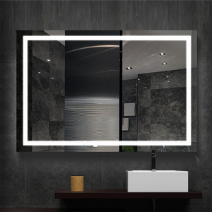 Waterproof Defogger Touch Switch Rectangular Smart Led Bathroom <strong>Mirror</strong> with Strap Speakers and Music Playback - Product Image 1