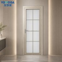 Puerta de Baño Elegante de Vidrio Esmerilado con Acabado Push-Pull para Uso en Hoteles y Villas