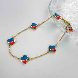 Hermosa y Elegante Pulsera <span class=keywords><strong>de</strong></span> Trébol <span class=keywords><strong>de</strong></span> Cuatro Hojas <span class=keywords><strong>de</strong></span> Lujo para Mujer, Chapado en Oro <span class=keywords><strong>de</strong></span> 18K, Cadena Fina, Joyería para Niñas, Regalo para Fiestas - Product Image 5