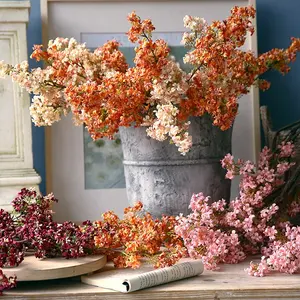 Amante M409 — fleurs de lilas artificielles en soie, fausses fleurs, pour une décoration de mariage, pour la maison, Vintage, rose, Orange