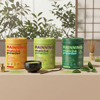 Boîte en aluminium personnalisée de qualité supérieure pour matcha, ronde, 30g 50g, de qualité alimentaire, couleur personnalisée, pour café, matcha, thé, emballage