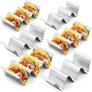 Paquete al por mayor de utensilios de repostería <span class=keywords><strong>mexicanos</strong></span>: Bandeja/soporte duradero de acero inoxidable ondulado para tacos, burritos, crepes, pizzas y tortitas para <span class=keywords><strong>restaurantes</strong></span> - Product Image 1