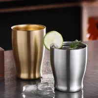 Mug à bière et à lait en acier inoxydable 304, tasse à jus pour restaurant, bar, dessert, café, vaisselle, cadeaux pour couple, mug de voyage et de camping, personnalisable