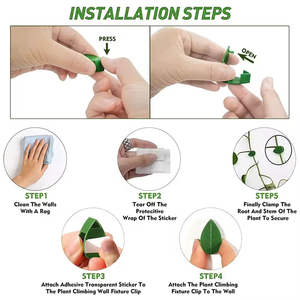 Clips de <span class=keywords><strong>fixation</strong></span> murale pour plantes grimpantes Crochet auto-adhésif Vignes Traction Support invisible Fil de support <span class=keywords><strong>Fixation</strong></span> Clips de feuilles vertes - Product Image 3