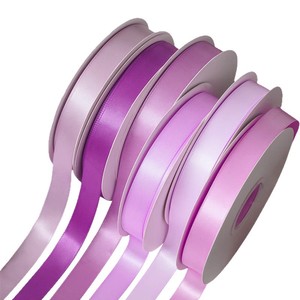 Pita Poliester Dua Sisi 2cm Warna Macaron Tersedia, untuk Dekorasi Pernikahan, Aksesoris Rambut, Buket Bunga, Pembungkus Kado Kue - Product Image 3