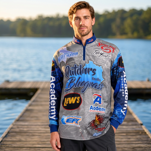 Camiseta de Pesca Personalizada para Torneos, Sublimada, de Secado Rápido, con Cierre, Manga Larga, con Logotipo del Equipo e Impresión del Patrocinador - Product Image 4