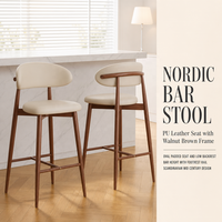 Chaise haute en fer de luxe léger, tabouret de bar nordique avec dossier, chaise de bar moderne minimaliste pour comptoir de bar à domicile