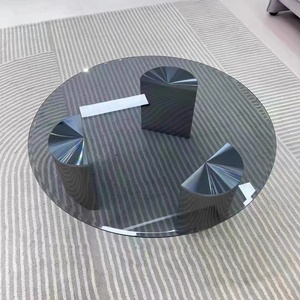 Bộ Đồ Nội Thất Hiện Đại Sang Trọng Chân Bằng Thép Không Gỉ Màu Đen Sáng Bóng Bằng Kính Cường Lực Nổi Trên Bàn Cà Phê Nhà Sản Xuất - Product Image 6