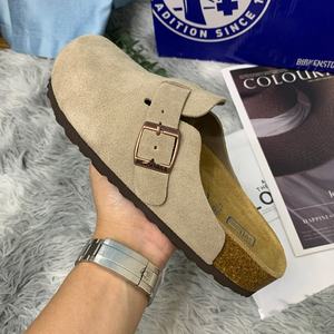 Birkenstocks Confortables d'Hiver pour Femmes, <span class=keywords><strong>Sandales</strong></span> Compensées, Chaussettes à Semelle Épaisse, Cuir Véritable, Bois, Faux Cuir, Fourrure - Product Image 5