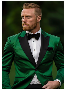 Men's Elegant 2 Piece Business <b>Suit</b> with Single Breasted Blazer and Formal Trousers for Office Wedding Party Banquet Events - Product Image 1