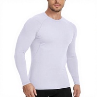 Kaos Rashguard Lengan Panjang Kompresi Latihan BJJ Jiu Jitsu Bahan Polyester Tipis Khusus Pria, Bernapas