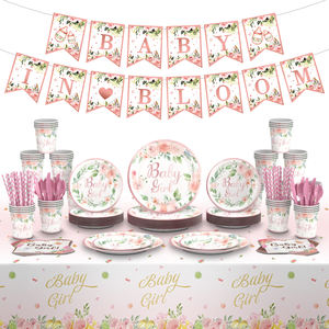 Per Baby shower e feste di compleanno ragazze mongolfiera per feste stoviglie e decorazioni rosa <span class=keywords><strong>carta</strong></span> usa e getta vassoi e striscioni - Product Image 2