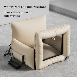 Petop Siège de <span class=keywords><strong>Voiture</strong></span> 2-en-1 pour <span class=keywords><strong>Chien</strong></span>, Lit de Voyage Imperméable en Cuir PU avec Fenêtre en Maille et Fermeture Éclair, Style Découpé pour Petits Chiens/Chats - Portable - Product Image 3