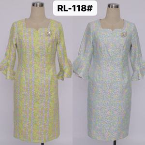 Vestido de Iglesia Elegante Floral de Poliéster Tejido Suave y Cómodo al por Mayor, Vestido Ocasional de Brocado para Mujer Tallas Grandes - Product Image 3