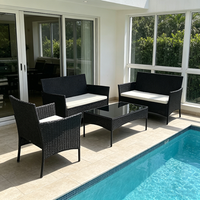 Ensemble de meubles de jardin en rotin PE pour cour extérieure, table à thé, quatre pièces, terrasse, villa, combinaison de loisirs, hôtel, mobilier moderne