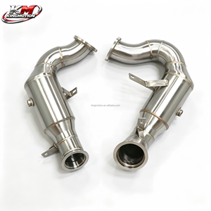 Downpipe ad Alto Flusso per Porsche Macan <span class=keywords><strong>S</strong></span> 3.0T 3.6T 2014-2017, Prestazioni Migliorate, Acciaio Inossidabile Spazzolato SS304 - Product Image 1