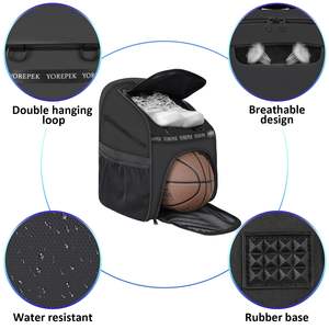 Bolsa de Baloncesto con Compartimento para Zapatos y Soporte para Balón, <span class=keywords><strong>Mochila</strong></span> Deportiva Resistente al Agua para Entrenamiento Deportivo, Apta para Voleibol y Gimnasio - Product Image 4