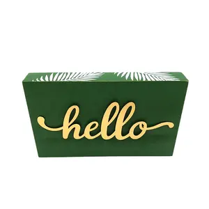 Designs 'hello' Wall Sign Beach House Decor Sign Wooden Box, Shadow Box with Three-dimensional letters
