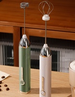 Mousseur à lait électrique portatif rechargeable, fouet en acier inoxydable détachable, batteur à œufs pour café et pâtisserie