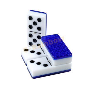 Juego de Dominó de <span class=keywords><strong>Doble</strong></span> Seis, Nueve y <span class=keywords><strong>Doce</strong></span>, Hecho a Mano, con Grabado Personalizado, de Acrílico, para Diversión y Juego Educativo - Product Image 4