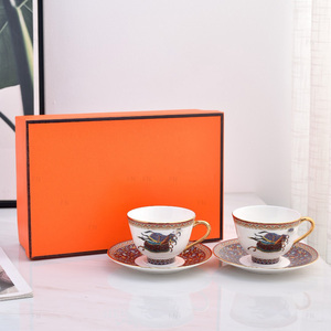 Customized Nordic Luxury 2 <b>Cups</b> <b>Sets</b> Ceramic Tea <b>Cups</b> and Saucers for Living Room for Giveaways - Product Image 4