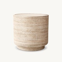 Decoout Cadre de table basse en pierre de travertin élégant et moderne de haute qualité avec garantie de 3 ans pour canapé de salon meubles de maison