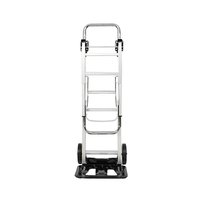 Chariot à main pliable convertible 2 en 1 en aluminium, capacité de 150 kg, chariot à plateforme léger pour entrepôt, carretilla convertible en aluminium